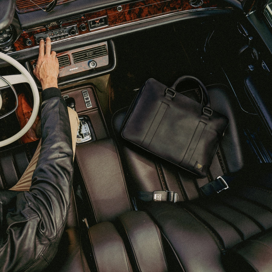 Limited Edition Jefferson Leather Briefcase | Black