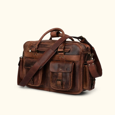 Men's classic Leather Pilot Bag | Dark Oak turned